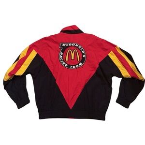 Bill Elliott #94 McDonald's Red NASCAR Official Racing Windbreaker Jacket Sz Xl